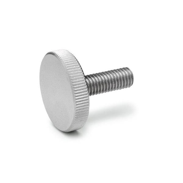 J.W. Winco DIN653-M8-25-NI Flat Knurled Thumb Screw 8N25F48S